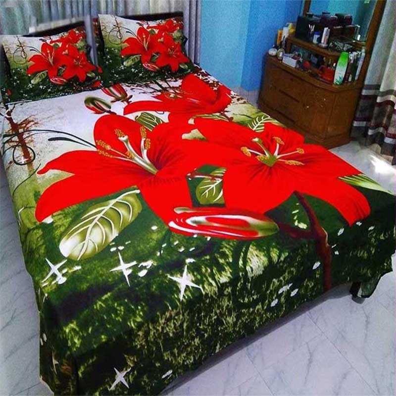 3D Design King Size Bed Sheet Set